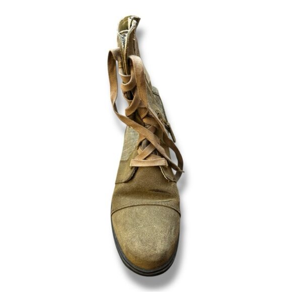 Women’s 9 Sorel Major Carly Olive Green Combat Boot Zip Up - Picture 4 of 13